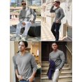 thumbnail image 4 of COOFANDY Long Sleeve Shirts for Men Thermal Underwear Slimming Crewneck Sweater Base Layers Knitted Pullover Fall Outfits, 4 of 6