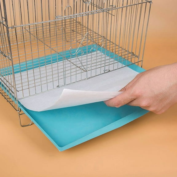 Siliaire Bird Cage Liner 100Pcs White Paper for Absorbent 7.7*7.7*0.01in