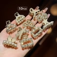 thumbnail image 2 of 10 alloy rhinestone hair clips, fashionable small grab hair accessories, 2 of 7