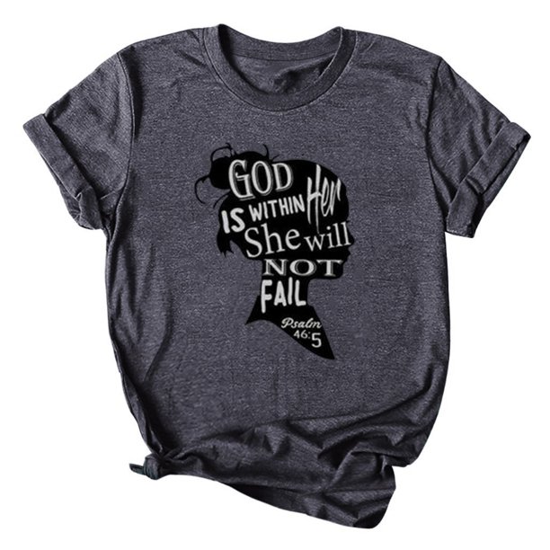 Gibobby Casual Playera de Manga Corta para Mujer Estampado O-cuello Impresión en color Tops Manga corta Sólido para mujer Camiseta Blusa para mujer(Gris,M)