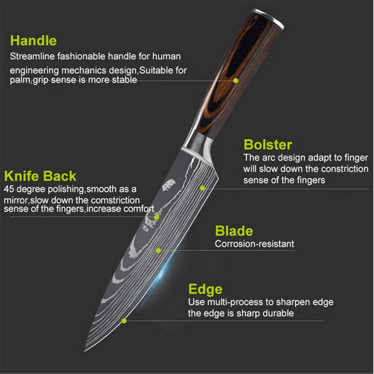 Slicing Carving Knife, 8 Inch Sashimi Sushi Knives Chef Kitchen, High  Carbon Stainless Steel, with Ergonomic Handle 