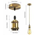thumbnail image 4 of Lámpara colgante de metal Suspensión de lámpara Casquillos de lámpara E27 con cable, casquillo de lámpara Casquillo de suspensión de techo trenzado de bronce ajustable de 10 cm, para iluminación de t, 4 of 4