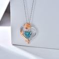thumbnail image 2 of SOULMEET Heart Necklace for Women 925 Sterling Silver Rose Gold Romantic Rose Jewelry for Women Heart Turquoise Necklace Anniversary Jewelry Gift for Women Mother, 2 of 7