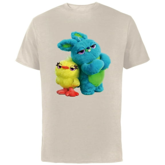 Disney Pixar Toy Story 4 Ducky and Bunny Tough Pose T-Shirt - Short Sleeve Cotton T-Shirt for Adults - Customized-Natural