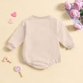 thumbnail image 7 of Newborn Baby Sweatshirt Long Sleeve Crewneck Letter Embroidery Romper Infant Boys Girls Spring Fall Soft Onesie Outfits Beige 3-6 Months, 7 of 7