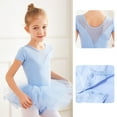 thumbnail image 4 of Emy Dola Short Sleeve Ballet Leotards for Girls Toddler Mesh Leotard with Tutu Skirt Toddler Kids Ballerina Dance Tutu Dress, 4 of 6