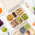 thumbnail image 4 of Pulp Tek 43 oz Rectangle Natural Bagasse To Go Tray - 5-Compartment - 11" x 8 1/2" x 1 1/2" - 100 count box, 4 of 11