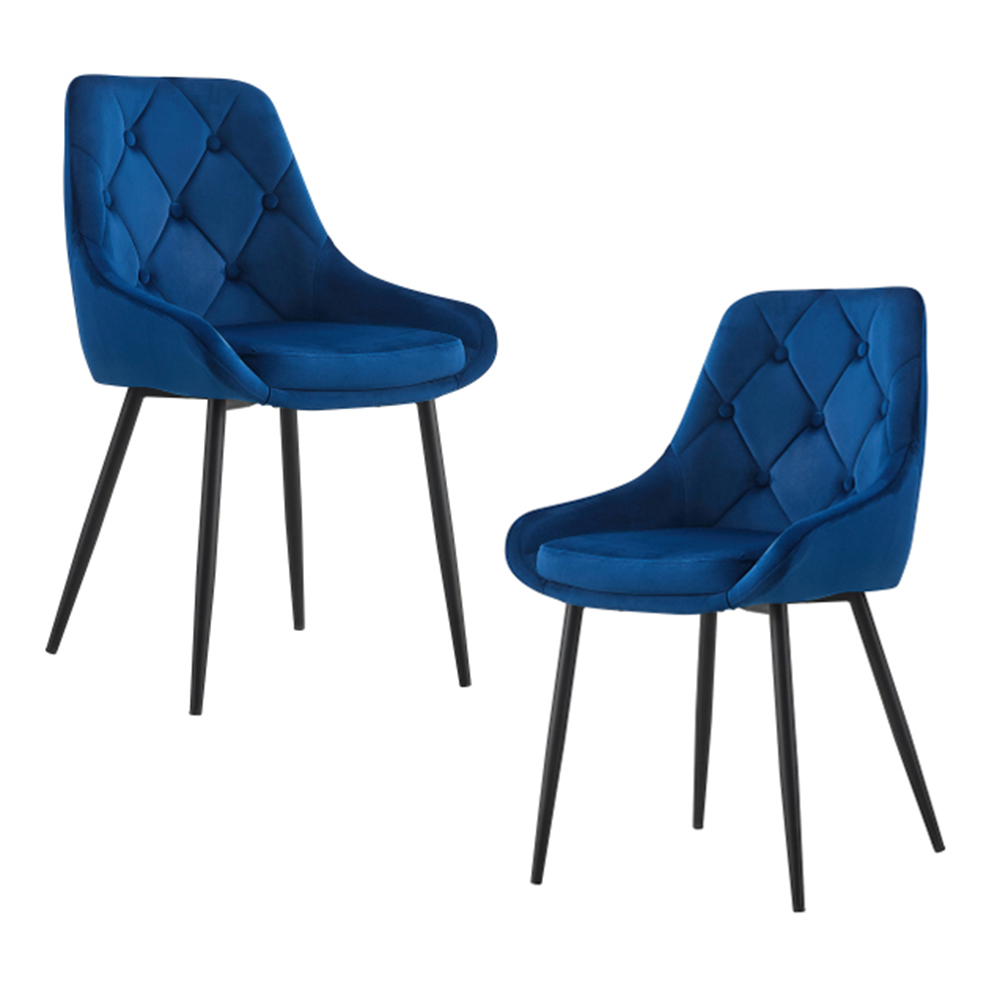 Dining Chairs Set of 2, MidCentury Modern Velvet Dining Room with