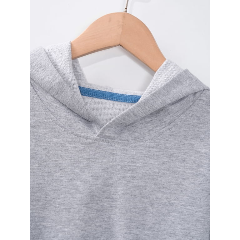 Jhaoyu Kids Boys Girls Long Sleeve Hooded Sweatshirt Solid Color