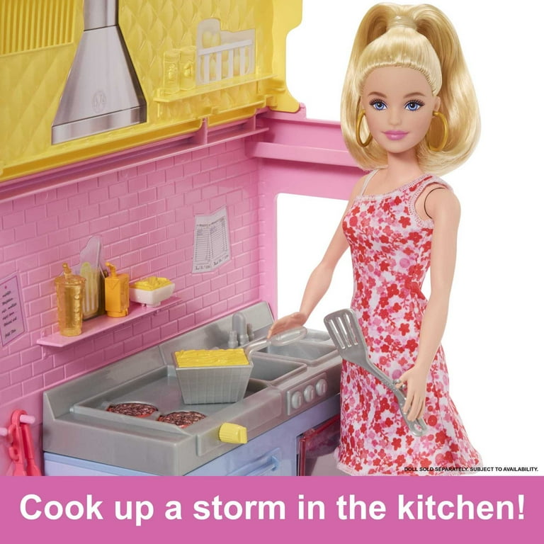 Barbie Sets Lemonade Truck Playset with Prep Dining Areas Food Drink Accessories 25 Pieces