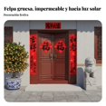 thumbnail image 4 of Abbraccia Pareados festivos, decoración de puerta Año Nuevo 2026, adhesivo de tela flocada con carácter Fu, tema Año del Caballo, 4 of 6