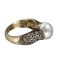 thumbnail image 1 of 1 pcs Femmes Imitation Perle Vintage Incrustation Perles Creuses Bagues (Taille 6), 1 of 5