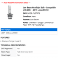 thumbnail image 2 of Low Beam Headlight Bulb - Compatible with 2007 - 2015 ES350 2008 2009 2010 2011 2012 2013 2014, 2 of 2