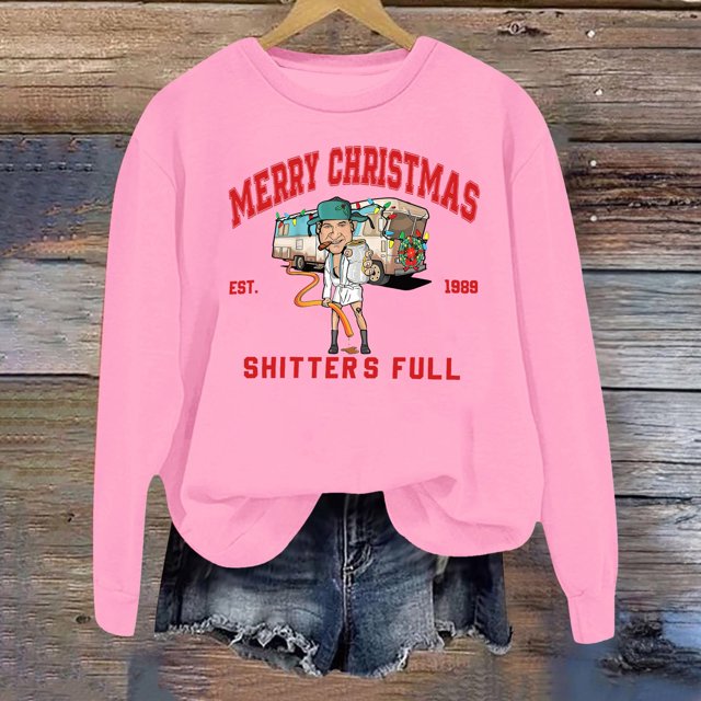 WILLBEST Sweat à Capuche Mode Hiver pour Femmes Imprimé Festif de Noël Col Rond