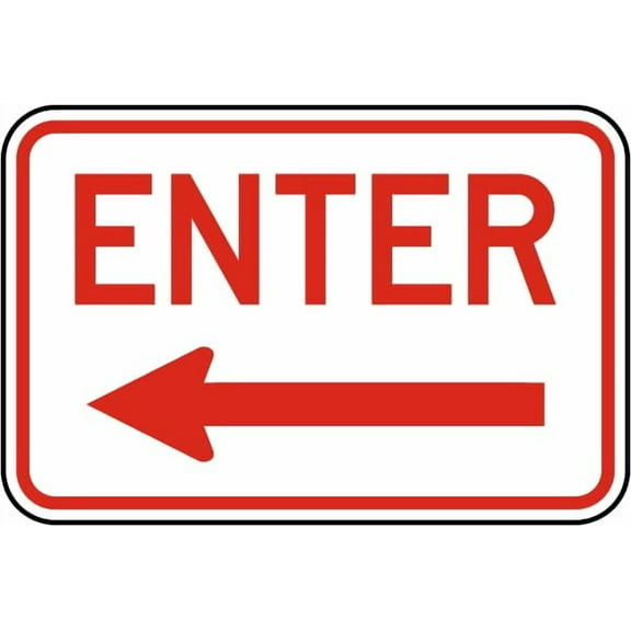 Size: 12*8 Inches Metal Sign Warning Tin Sign Enter (Left Arrow) Signs For Home Coffee Bar Wall Decor