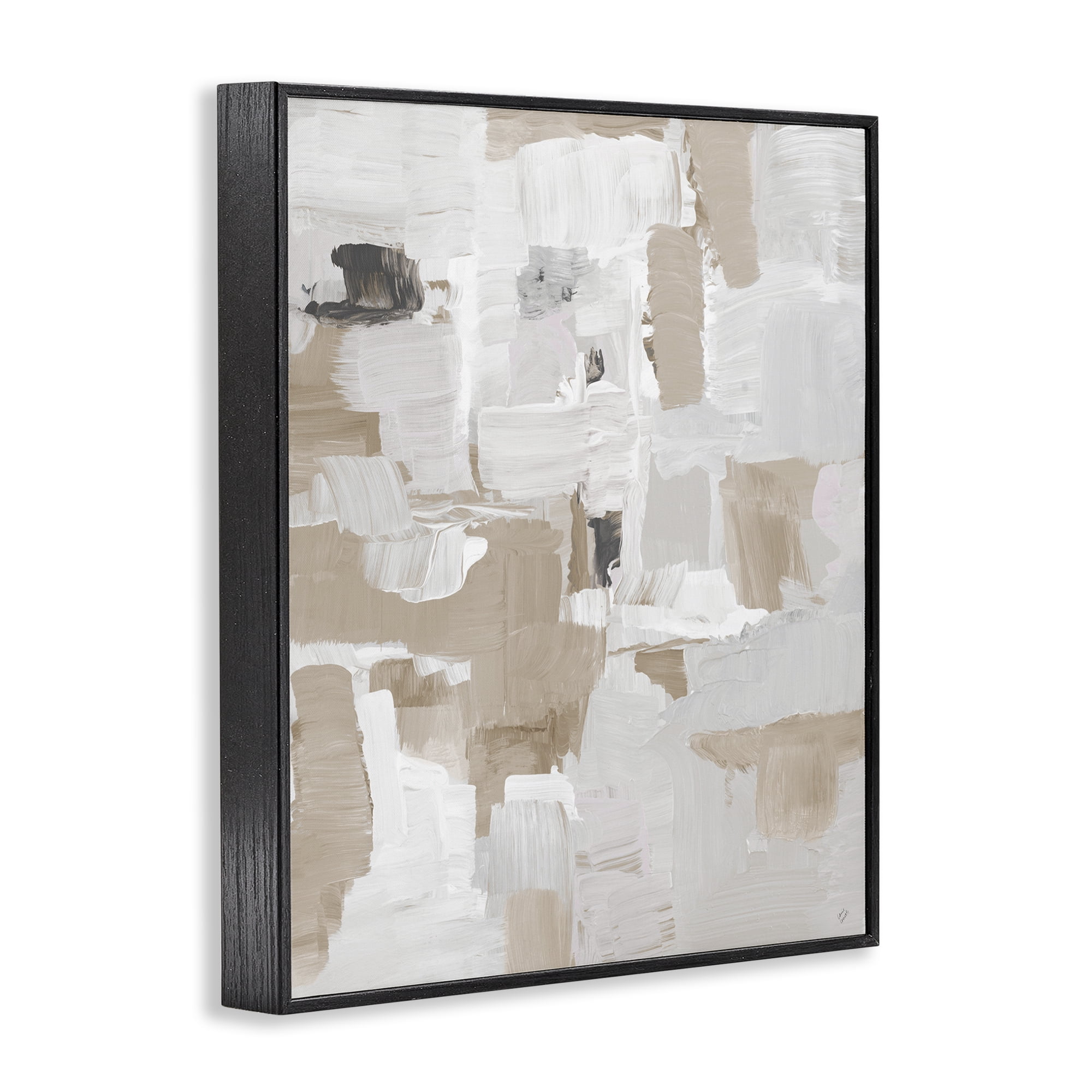Stupell Industries Beige & White Peace Black Framed Giclee Art, design by Lanie Loreth