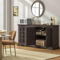 thumbnail image 4 of Frmobepts 70" Large Buffet Cabinet, Farmhouse Kitchen Buffet Storage Cabinet, 4-Doors Wood Sideboard Credenza with Adjustable Shelves, Dark Brown, 4 of 9