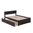 thumbnail image 2 of AFI Orlando Queen Solid Wood Platform Bed with Twin XL Trundle in Espresso, 2 of 17
