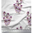 thumbnail image 1 of Soimoi Poly Georgette Fabric Leaves & Floral Block Print Fabric by The Yard 42 Inch Wide, 1 of 3