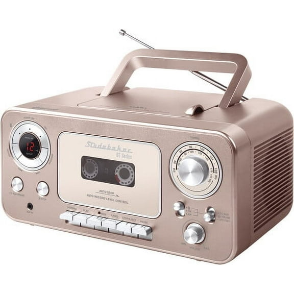 Studebaker SB2135BTRG Bluetooth Portable CD Player Radio Cassette Player (Rose Gold)  [MISC ACCESSORY]