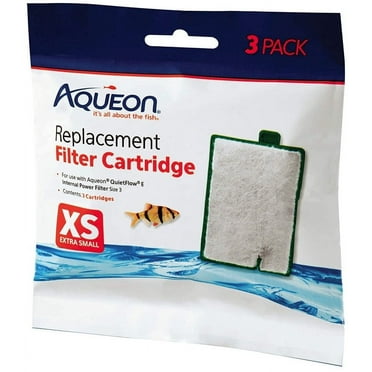 Aqueon Replacement Filter Cartridges for E Internal Power Filter X-Small [Aquarium Filter Cartridges, Aquarium Supplies] 18 count (6 x 3 ct)