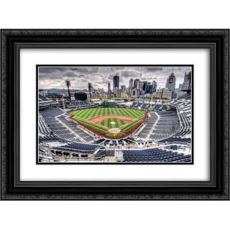 PNC Park 2x Matted 24x20 Black Ornate Framed Art Print from the Stadium Series