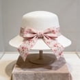 thumbnail image 4 of Floral Linen Ribbon with Wired Edges, Pink Beige Bow Decoration Ribbon for Gift Wrapping, 6.3 cm x 5 yd, Polyester, Reusable, 4 of 6