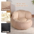 thumbnail image 3 of PAPROOS Oversized Bean Bag Chair for Adults, Plush Faux Fur Bean Bag Sofa Chair with Back Support, Foam Filled Lounge Chair, No Assembly, Brown, for Bedroom, Living Room, Dorm, 3 of 12