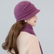 thumbnail image 2 of Sonducket Gorros cálidos de invierno para mujer, bufanda de moda portátil, gorro cómodo, mitones de punto, tocados cálidos, informales para Sombreros Morado oscuro, 2 of 5