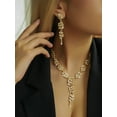 thumbnail image 5 of Sunyuer Elegant Bridal Necklace Earrings Wheat Shape Wedding Prom Dress Accessories Rhinestones Jewelry Sets for Bride Bridesmaid, 5 of 5