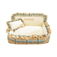 thumbnail image 1 of Cama para perros, sofá, tumbona para mascotas, suave, cómoda, antideslizante, para perros y gatos, sofá Cuadros amarillos XL, 1 of 9