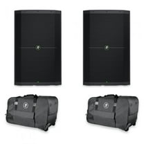Pair of Mackie Thump215 15" 1400 Watt Powered Active DJ PA Speakers Rolling Bag