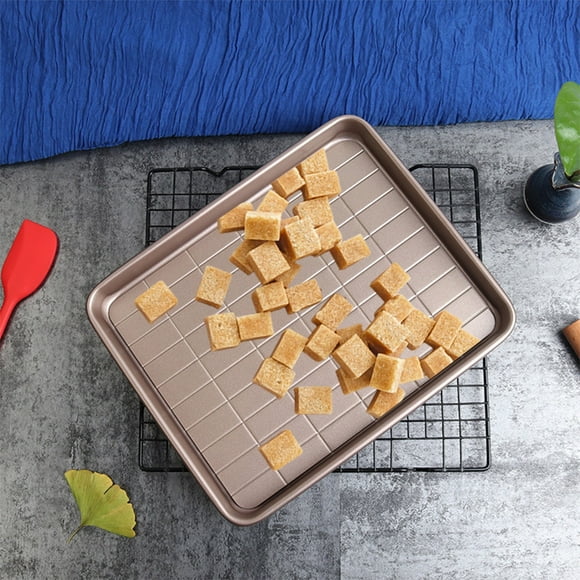 Dvkptbk Baking Tray Non Stick Carbon Steel Nougat Baking Tray Live Bottom Rectangular 60 Compartment Nougat Mould Non Stick Snowflake Shallow Baking Tray Kitchen Utensils & Gadgets