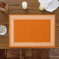 thumbnail image 2 of Burnt Orange Geometric Placemats for Dinning Table Set of 4, Country Greece Key Art Burlap Kitchen Place Mats Waterproof Cloth Table Mats, Indoor Outdoor Placemats Easy Clean Dinner Decor, 2 of 8