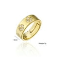 thumbnail image 5 of Brass Ring Micro Gold Plated Floral Geometric Design Zircon Embellished Fashion Jewelry For Women Elegant Accessory, 5 of 5