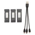 thumbnail image 2 of Batería de litio para avión RC de 3 piezas con cable de carga 3 en 1 para aviones RC E58 L800 JY019 S168 de 600 mAh, 2 of 15
