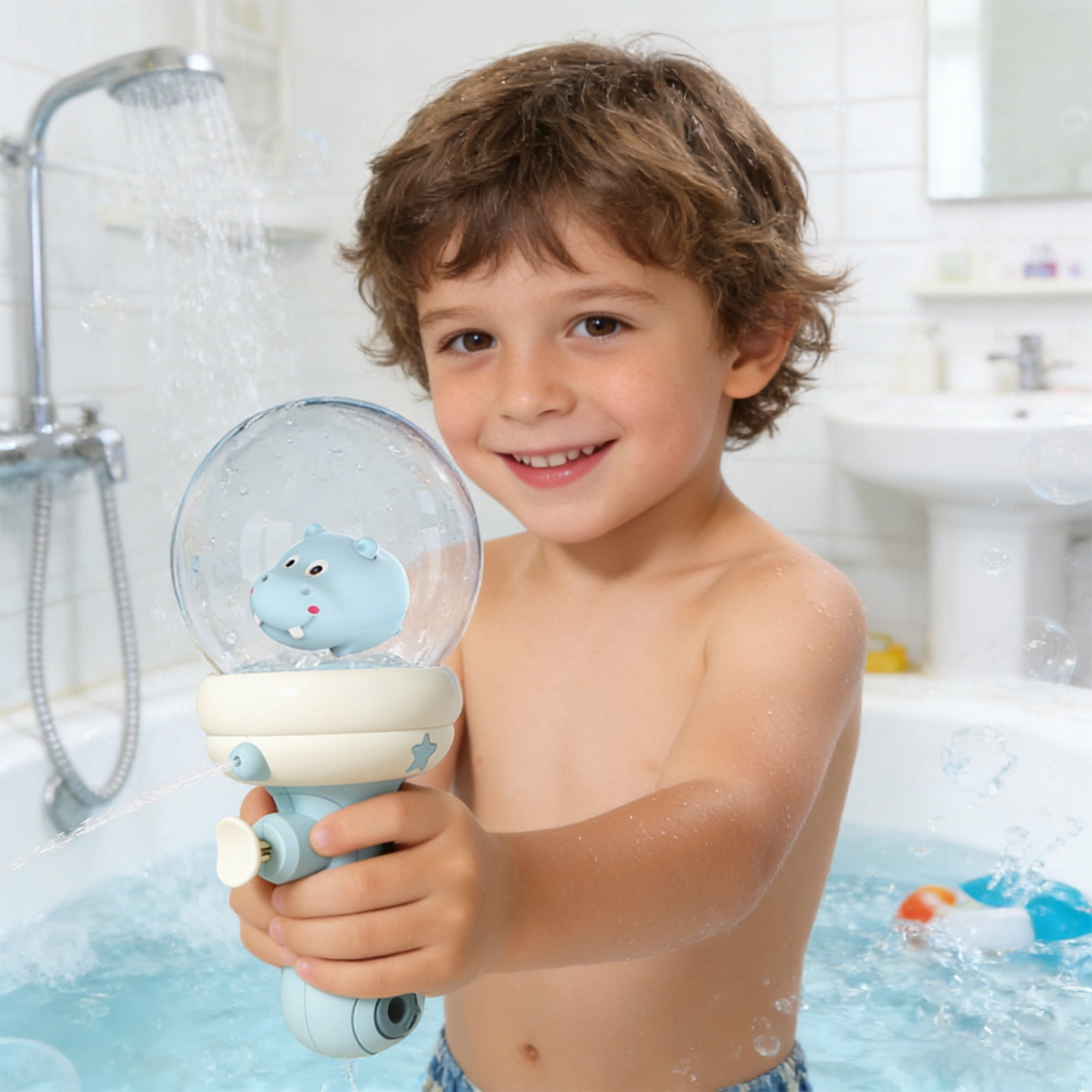 Yannianjz Cartoon Water Blaster forKids, Light Up Splash Toy for Outdoor Play, Water Blaster for Pool Beach Backyard Fun and Summer Water Battles