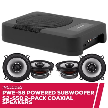 New Alpine PWE-S8 8? Powered Subwoofer System with 2-Pack S2-S50 Coaxial Speakers