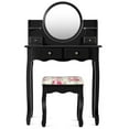 thumbnail image 4 of Pemberly Row MDF and Wood Makeup Vanity Set with Oval Mirror in Black, 4 of 11