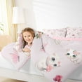 thumbnail image 4 of Homewish Kawaii Cat Kitten Full Size Comforter Sets,Lovely Pet Animal Bedding Comforter Set,Pink Rose Butterfly Bedding Sets For Girls Kids,Ultra Soft Home Decor Reversible,3pcs, 4 of 8
