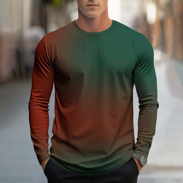 Blusas y camisas de manga larga con cuello redondo, moda casual para hombre, estampado deportivo, blusas de manga larga con cuello redondo, camisas para hombre, blusa de poliéster