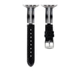 thumbnail image 2 of PU Leather Band for Apple Watch Band 42/44/45/46/49mm, Diamond Design Slim Dressy Watch Strap with Adjustable Metal Buckle for iWatch Series 10 9 SE 8 7 6 5 4 3 2 1 Ultra Women Girls, Blacksilver, 2 of 9