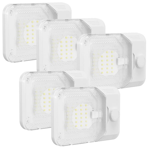 RVGUARD RV LED Ceiling Single Dome Light, 12V LED Lights, Interior Light with Adjustable Brightness & Memory Function, 6500K Cold White, for RV, Trailer, & Camper Van, 5 Pack