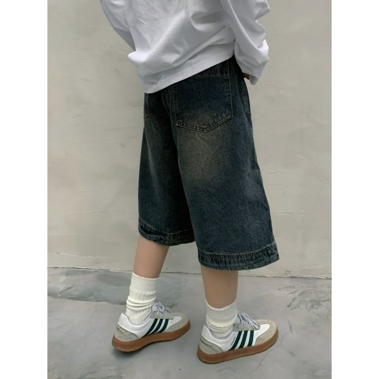Y2k Vintage Baggy Jorts Women Wide Leg Knee Length Jeans Y2k Vintage Baggy Jorts Women Wide Leg Knee Length Jeans