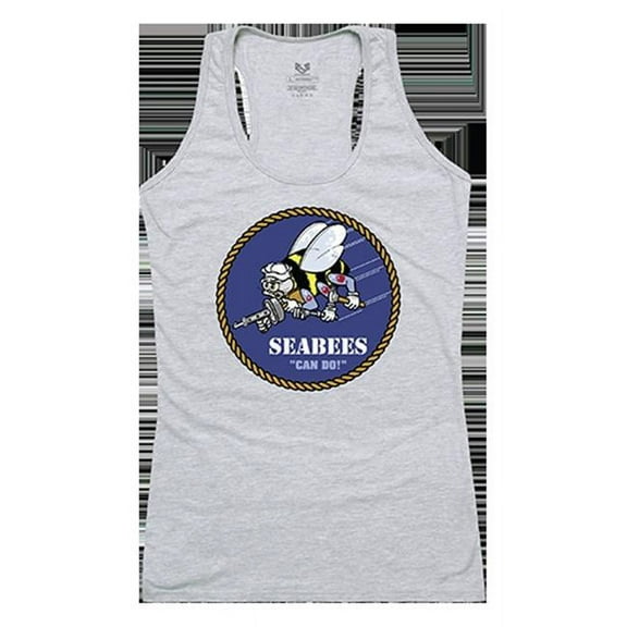 Rapid Dominance Seabees Graphic Tank Top, Heather Gray - Large