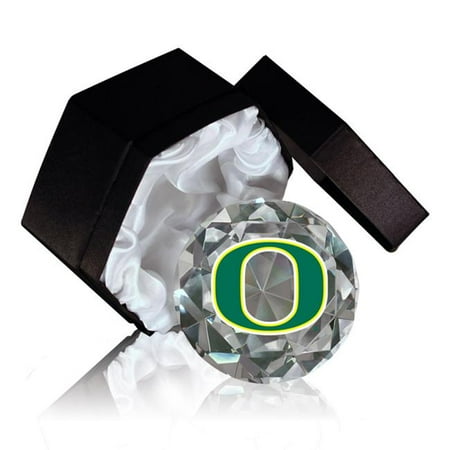 Optical Crystal Diamond Paperweight - Paragon Innovations Co OregonUDmdLogo Oregon U logo on a high brilliance diamond cut crystal.