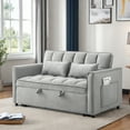 thumbnail image 4 of Leumius 3 in 1 Sofa Bed,Convertible Sleeper Sofa with Pull Out Bed,Loveseat Couch with Adjustable Backrest for Living Room,Gray, 4 of 6