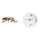 thumbnail image 1 of Reloj de pared decorativo redondo, elegante y moderno, con escultura de figura andante, silencioso, sin , fabricado en resina., 1 of 8