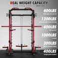 thumbnail image 5 of MITONOS Smith Machine, 2000LBS Power Cage with Cable Crossover System, All-in-One Squat Rack with Smith Bar, Workout Cage Strength Training Equipment with Attachments, RD, 5 of 8