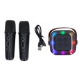 thumbnail image 1 of Mini Karaoke Machine with 2 Microphones Wireless Bluetooth RGB Colorful Portable Speaker Karaoke System for Home Party Outdoor Camping Black, 1 of 4
